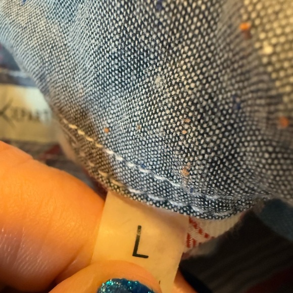 Buckle Depart West Plaid Lightweight Cotton Button Down Shirt Large Blue Grey - Picture 2 of 15